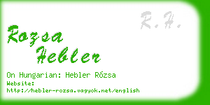 rozsa hebler business card